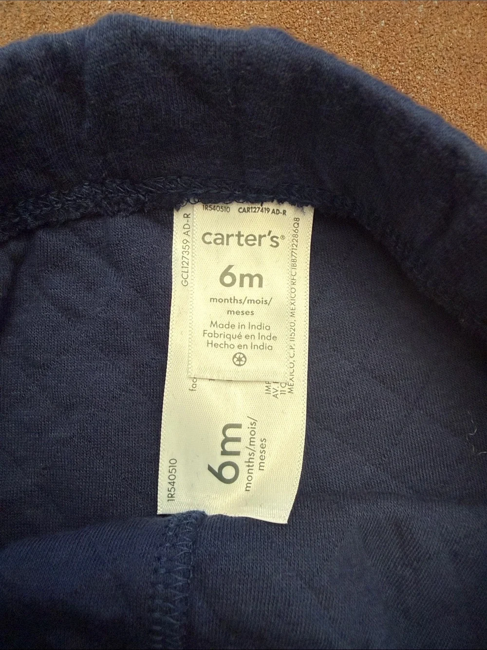 Carter’s Kids Quilted Blue Jogger Pants Sz 6 months New